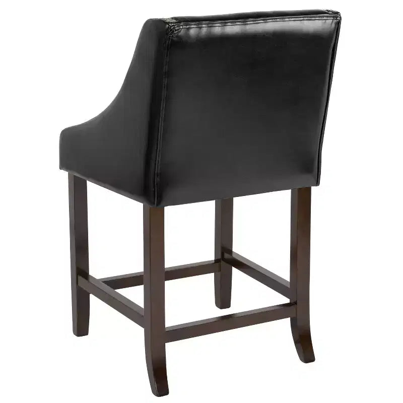 2 Pk. 24 High Transitional Walnut Counter Height Stool with Accent Nail Trim