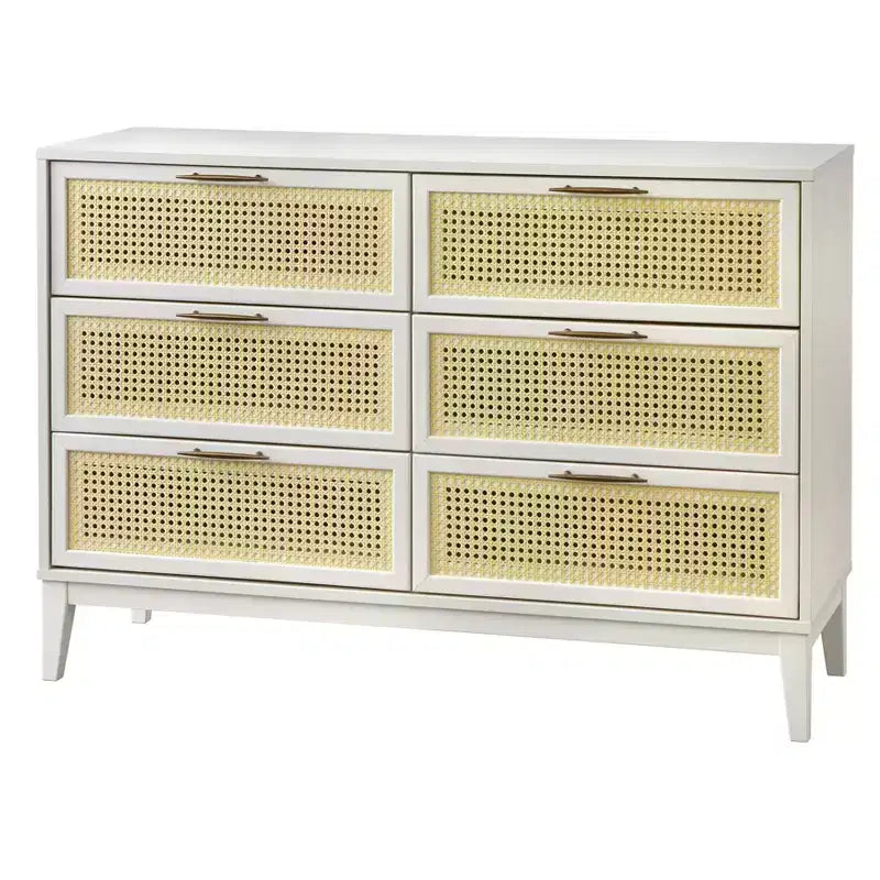 Andros 6 Drawer Dresser with Faux Cane Drawer Fronts
