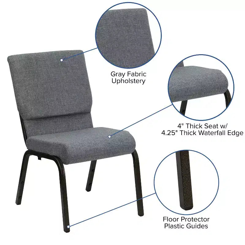 Pack 18.5''W Stacking Church Chair