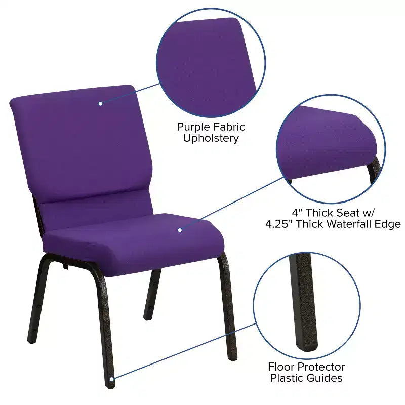 Pack 18.5''W Stacking Church Chair